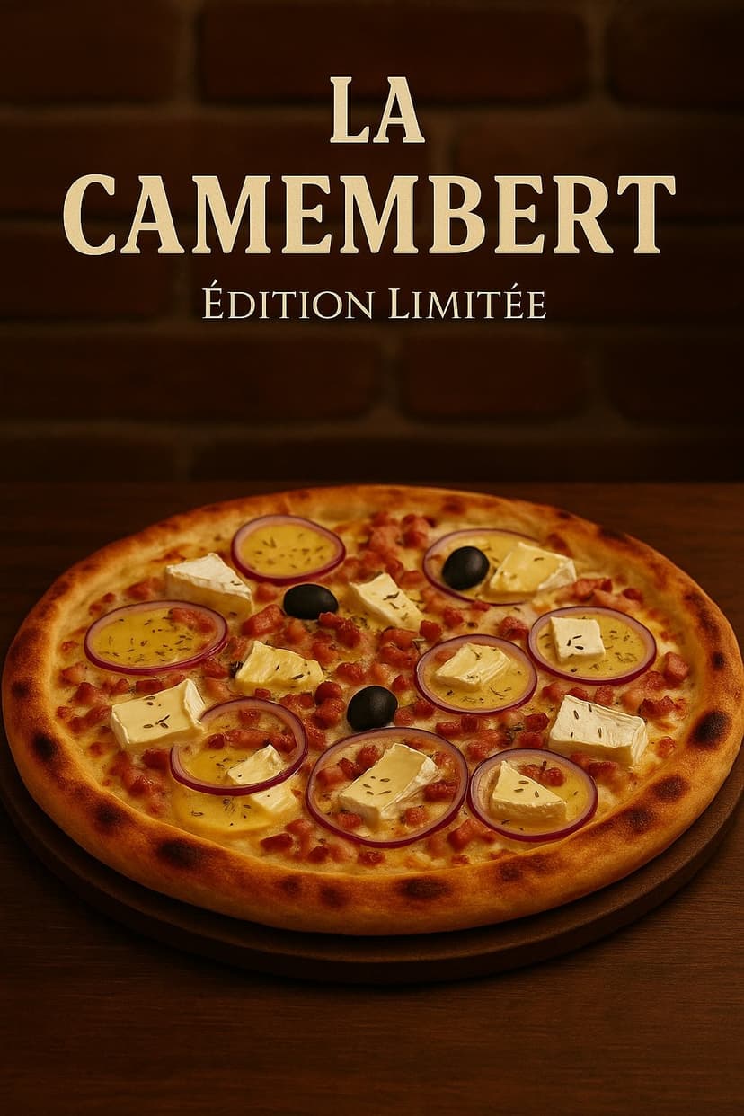 Pizza La Camembert Base crème Emmental Mozza - Pizzeria Chez Thomas Hazebrouck